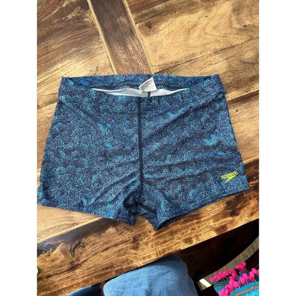 Speedo Men's Swimsuit Square Leg Printed Swim Shorts Size Medium - Picture 2 of 6